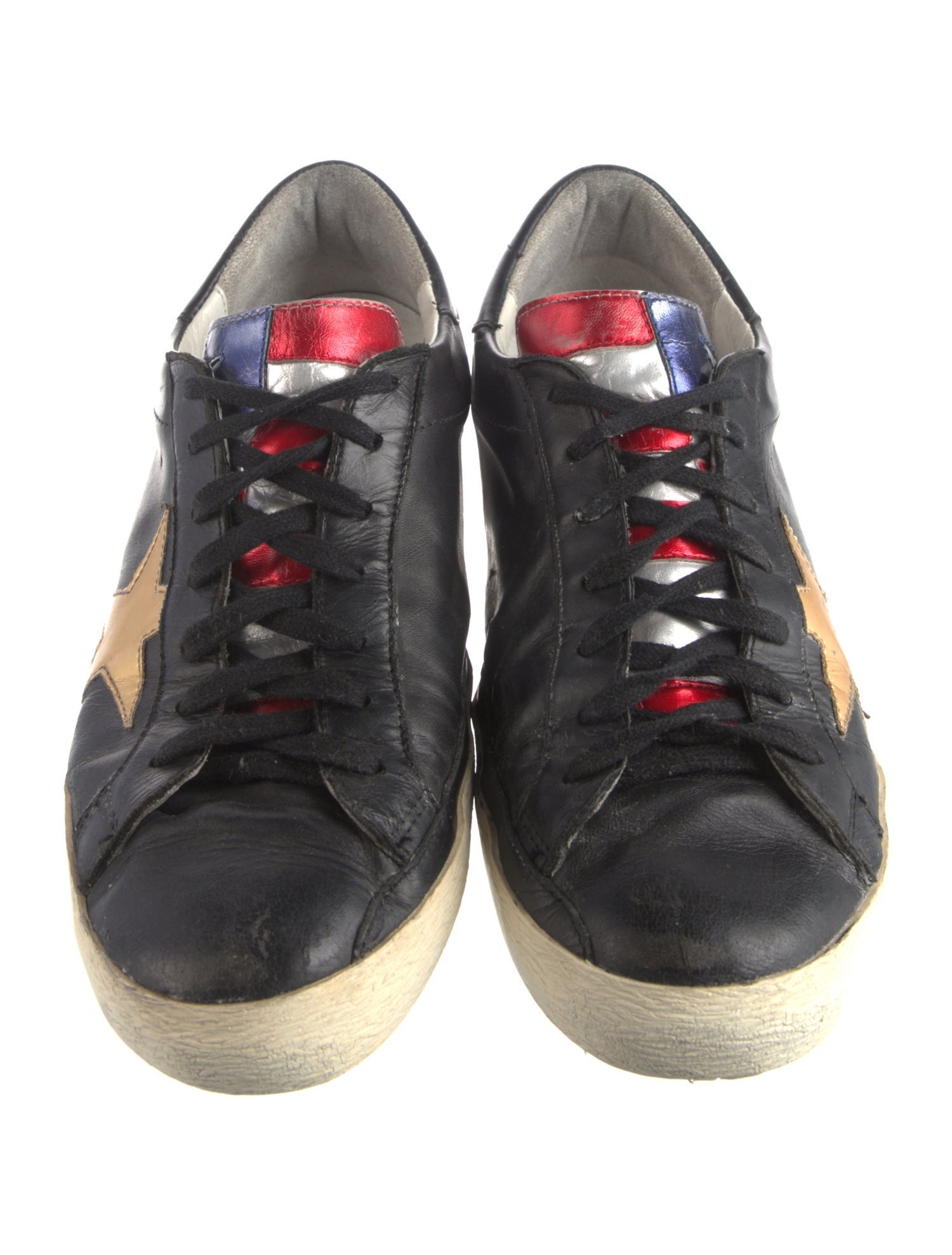 Golden Goose Leather Distressed Accents Sneakers